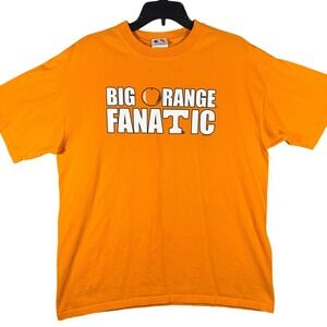 VTG Castaways‎ Tennessee Graphic T-Shirt Mens L Orange Big Orange Fanatic NCAA